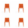 Paris Modern Vegan Leather Dining Chair in Coral - Set of 4