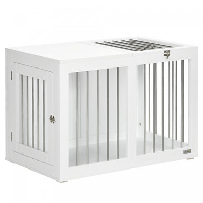 Pawhut Dog Crate Furniture, 31.5" Dog Kennel Furniture Side End Table With Double Doors, For Medium |Pawhut Meuble De Niche Pour Chien, 31.5", Table D'appoint Laterale Avec Double Porte, Pour Chiens De
