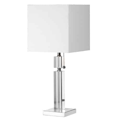 Dainolite Fernanda 1 Light Table Lamp Polished Chrome White Shade