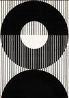 Forte Black White Stripes Contrasting Modern Area Rug - 7'9\" x 10'6\"