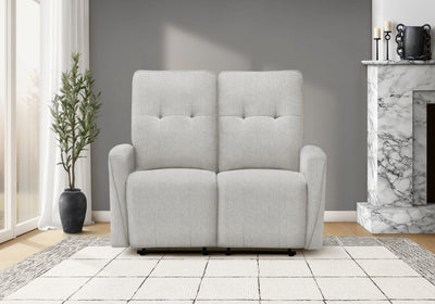MONARCH SPECIALTIES 50" WIDE 2-SEATER POWER RECLINING LOVE SEAT, USB PORT INCLUDED, LIGHT GREY FABRIC Recliner | MONARCH SPECIALTIES 50" DE LARGEUR CAUSEUSE 2 PLACES REMBOURRE INCLINABLE ELECTRIQUE, PORT USB, TISSU GRIS CLAIR