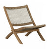 Agave Wood Woven Rope Lounge Chair – Beige/Natural