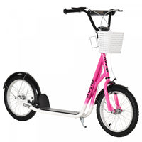 Aosom Kick Scooter For Kids Teen Ride On Children Scooter With Adjustable Handlebar 2 Brakes Basket