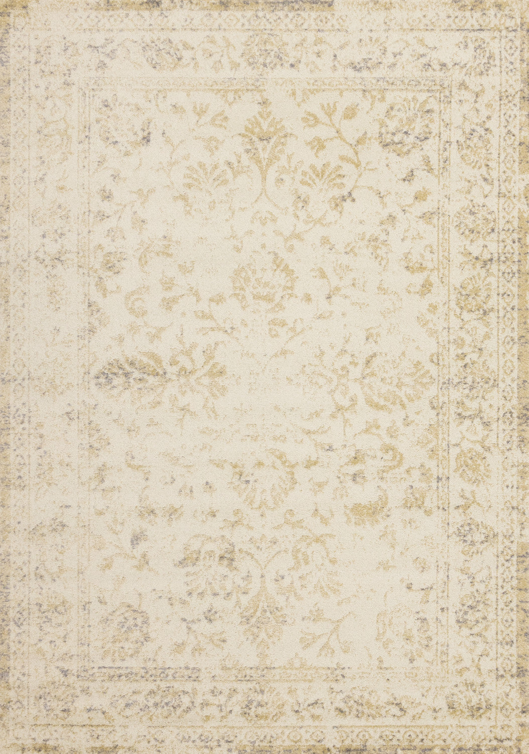 Ellis Subtle Traditional Elegant Beige Cream Area Rug 5'3