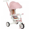Qaba Toddler Tricycle, 7 In 1 Kids Trike With Adjustable & Removable Parent Handle, Canopy, Safety Harness, Folding Pedal, Storage Bag, Brake, Clutch, For 1-5 Years, Pink