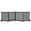 Pawhut Foldable Dog Gate With Door, 4 Panels Freestanding Pet Gate With Support Feet Indoor Playpen For Small Dogs And Below, Black