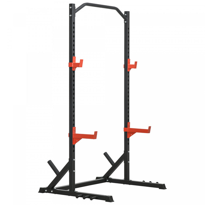 Soozier Multifunction Power Rack, Adjustable Squat Rack Stand With Pull Up Bar And Weight Plate Rack, Barbell Rack For Home Gym Weight Lifting