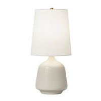 White Etched Ceramic Table Lamp