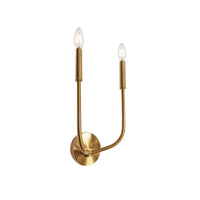 Dainolite Eleanor 2 Light Wall Sconce Aged Brass Lamp