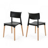 Mason Dining Chair Set Of 2 With Polypropylene Seats And Soild Wood Legs - Black