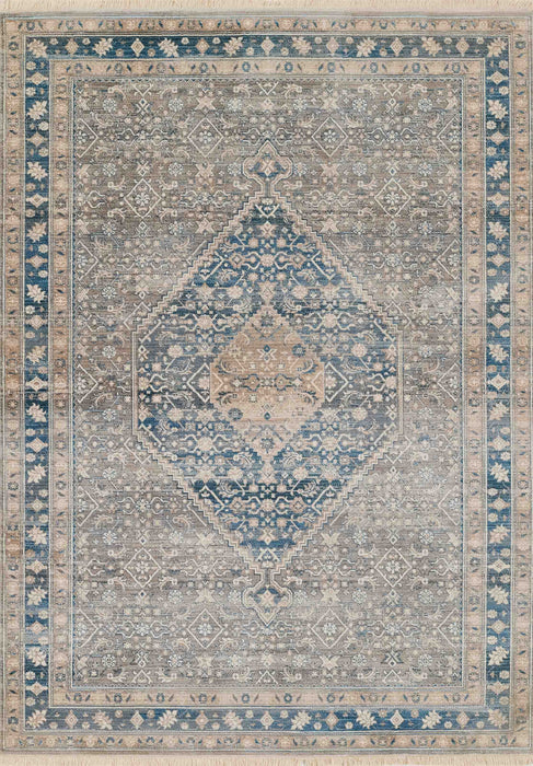 Lucia Traditional 8'0\" x 10'0\" Area Rug in Blue Indoor Area Rug
