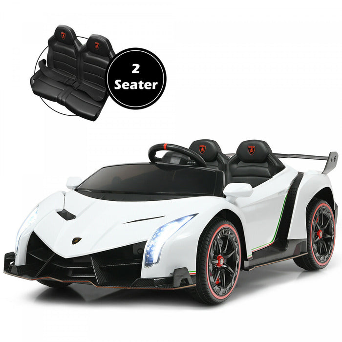 Costway 12v 2-seater Licensed Lamborghini Kids Ride On Car W/ Rc & Swing Function White