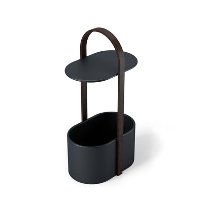 Umbra Modern Steel Bellwood Storage End Table - Black and Walnut|Table de bout moderne Bellwood de Umbra en acier avec rangement - noire et noyer