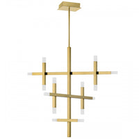 Dainolite Acasia Chandelier 42w Aged Brass Frosted Acrylic Diffuser Lamp