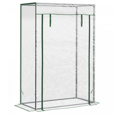 Outsunny 40"l X 20"w X 59"h Walk-in Garden Greenhouse With Durable Steel Frame Outdoor Hot House Tom|Outsunny Serre De Jardin Couverture En Pvc Avec Cadre En Acier Pour Serre 101,6 X 50,8 X 152,4 Cm Av