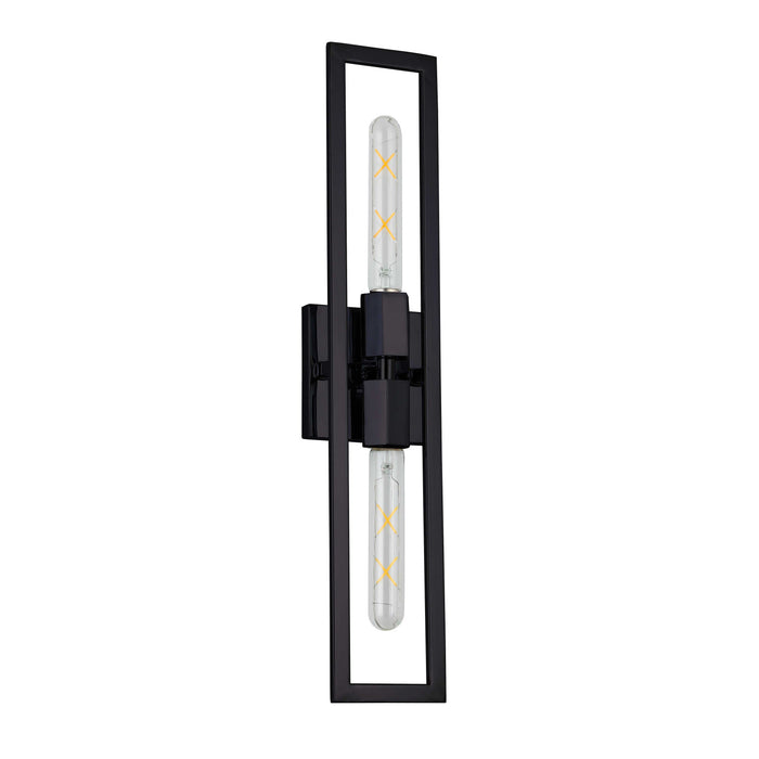 Dainolite Wisteria 2 Light Wall Sconce Short Matte Black Lamp