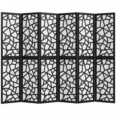 HOMCOM 6 Panel Room Divider, 5.6 FT Lightweight Privacy Screen, Black