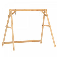 Outsunny Porch Swing Frame, A-Frame Wooden Swing Stand with Reinforced Bars