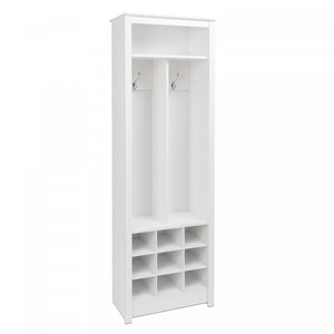 Space-saving Entryway Organizer with Shoe Storage - White|Meuble gagne-place pour organiser l’entrée avec rangement pour chaussures - blanc