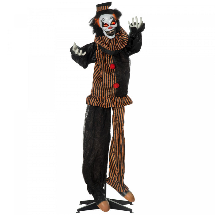 Outsunny Clown Animatronic Prop W/ Light Up Eyes, For Party