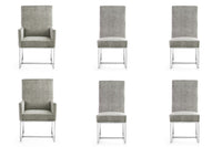 Element Modern 6-Piece Dining Chair Set in Steel 