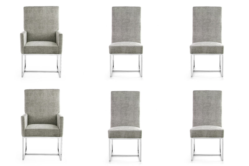 Element Modern 6-Piece Dining Chair Set in Steel