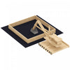 Qaba Wooden Sandbox with Digger Excavator Toy, Outdoor Kids Sandbox with 360° Rotating Seat, Sand Pit Kids Playset with Bottom Liner for Ages 3-6, 72" x 35" x 22"
