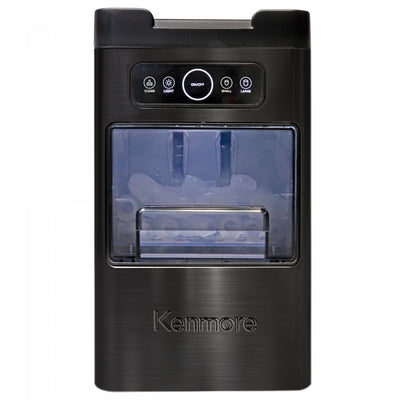 Kenmore Front-Load Countertop Ice Maker 26lb/24hr Black Stainless Steel | Machine a glacons a chargement frontal Kenmore, 26 lb/24 h, acier inoxydable noir