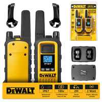 2 Dewalt Dxfrs800 Walkie Talkies - 2 Watt, Heavy Duty, 22 Channel Long Range Two Way Radios
