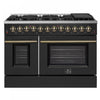 Forno Galiano 48\" Dual Fuel Range, Black, 6.58 cu. ft. double ovens -FFSGS6156-48BLK