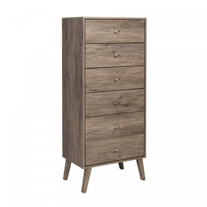 Milo Tall 6-Drawer Chest - Drifted Grey|Commode verticale haute Milo à 6 tiroirs - gris délavé