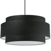 Dainolite Priya 4 Light Chandelier Large Matte Black Black/White Shade Lamp