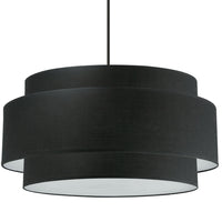 Dainolite Priya 4 Light Chandelier Large Matte Black Black/White Shade Lamp