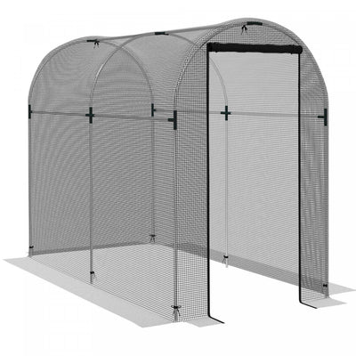 Outsunny 4' X 8' Plant Protection Tent Crop Cage With Door, Black|Outsunny Cage De Culture, Tente De Protection Des Plantes De 4' X 8', Noir