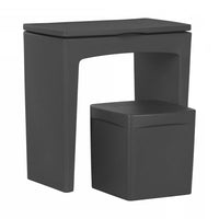 Dalya Patio Multifunctional Desk and Bench Set - Dark Grey