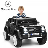 12v Licensed Mercedes-benz Kids Ride On Car Rc Motorized Vehicles W/ Trunk Black