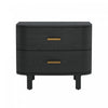 Solara Contemporary 30" Solid Wood Nightstand in Black (2-Drawer) | Table de nuit contemporaine Solara 30" en bois massif noir (2 tiroirs)