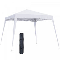 Outsunny 8' X 8' Pop Up Canopy Foldable Outdoor Canopy Tent W/ Bag, White