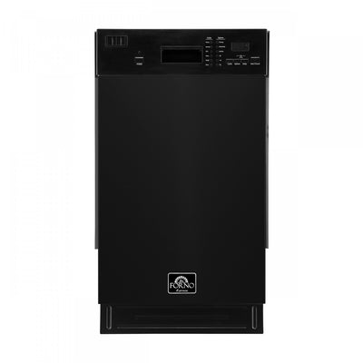 Forno Polo 18 in. Dishwasher in Black, Front Control, 8 Place Settings, 52 dBa - FDWBI8041-18BLK | Lave-vaisselle Polo de 18 po en noir, commandes en facade, 8 couverts, 52 dBa – FDWBI8041-18BLK