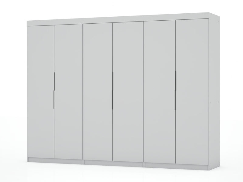 Mulberry Contemporary Modern 13-Piece Wardrobe Closet in White