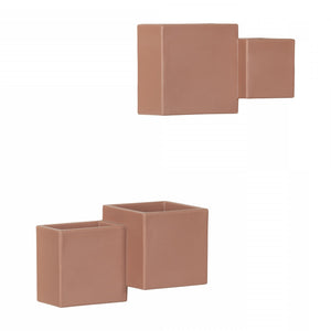 Dalya 2-Piece Outdoor Wall Planter - Burnt Orange