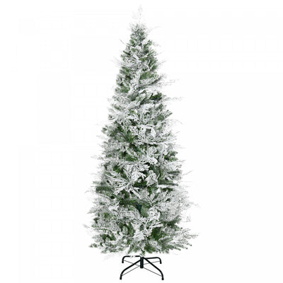 Homcom 6ft Snow Flocked Artificial Christmas Tree Cypress|Homcom Cypres D'arbre De Noel Artificiel Floque De Neige De 6 Pieds