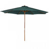 Outsunny 10ft Wooden Patio Umbrella With Rope Pulley Mechanism, Dark Green