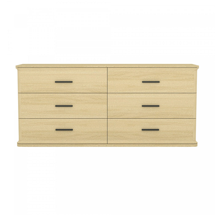 Clifford Traditional Dresser in Natural Oak (6-Drawer)