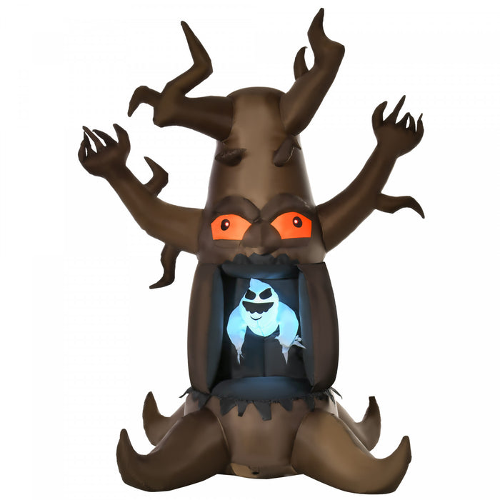 Homcom 8ft Ghost Blow Up From Dead Tree Inflatable Halloween Decoration