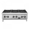 FORNO Commerciale 36 Inch Gas Hotplate with 6 Burners, 156,000 BTU, Stainless Steel - FCMHP0079-36 | Plaque de cuisson a gaz Commerciale de 36 po avec 6 bruleurs, 156 000 BTU, acier inoxydable – FCMHP0079-36