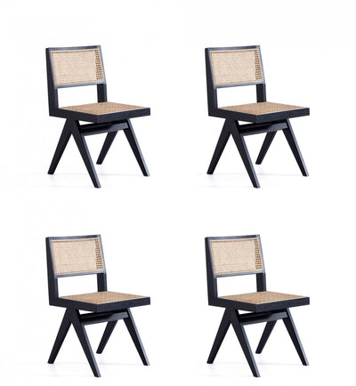 Hamlet Industry Chic Wood Dining Chair in Black and Natural - Set of 4 | Chaise de salle a manger en bois style industriel chic Hamlet en noir et naturel - Lot de 4