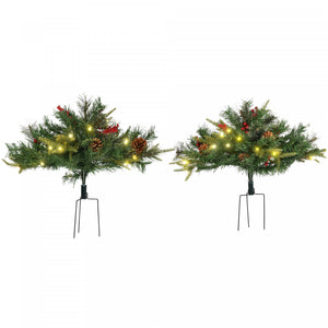 Homcom 2 Pack 1.5ft Prelit Artificial Christmas Tree Outdoors