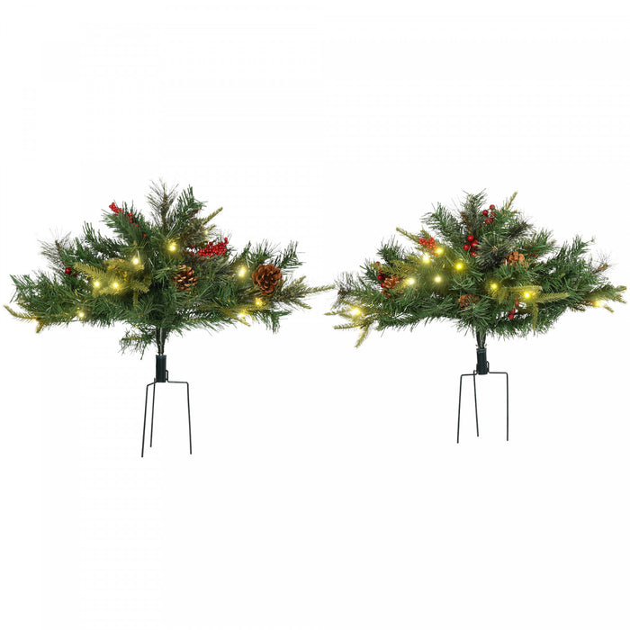 Homcom 2 Pack 1.5ft Prelit Artificial Christmas Tree Outdoors