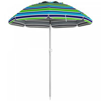 Outsunny 6' Portable Beach Umbrella With Sand Anchor Tilt Bag Multicolour